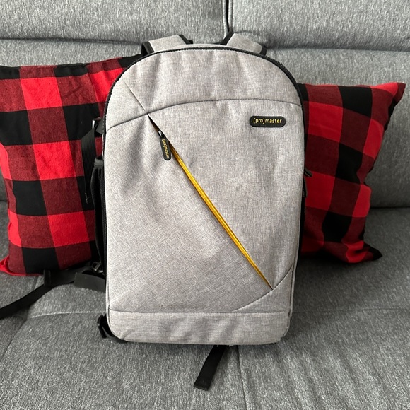 Light Gray Camera Backpack with Padded Interior main image 6